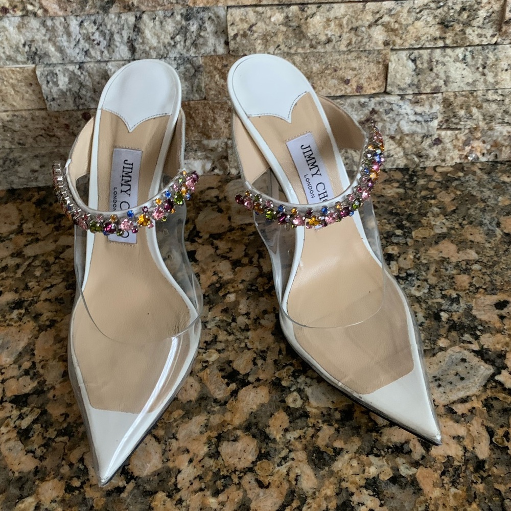 Jimmy Choo‎ Bing 100 Embellished PVC shoes - Picture 7 of 10